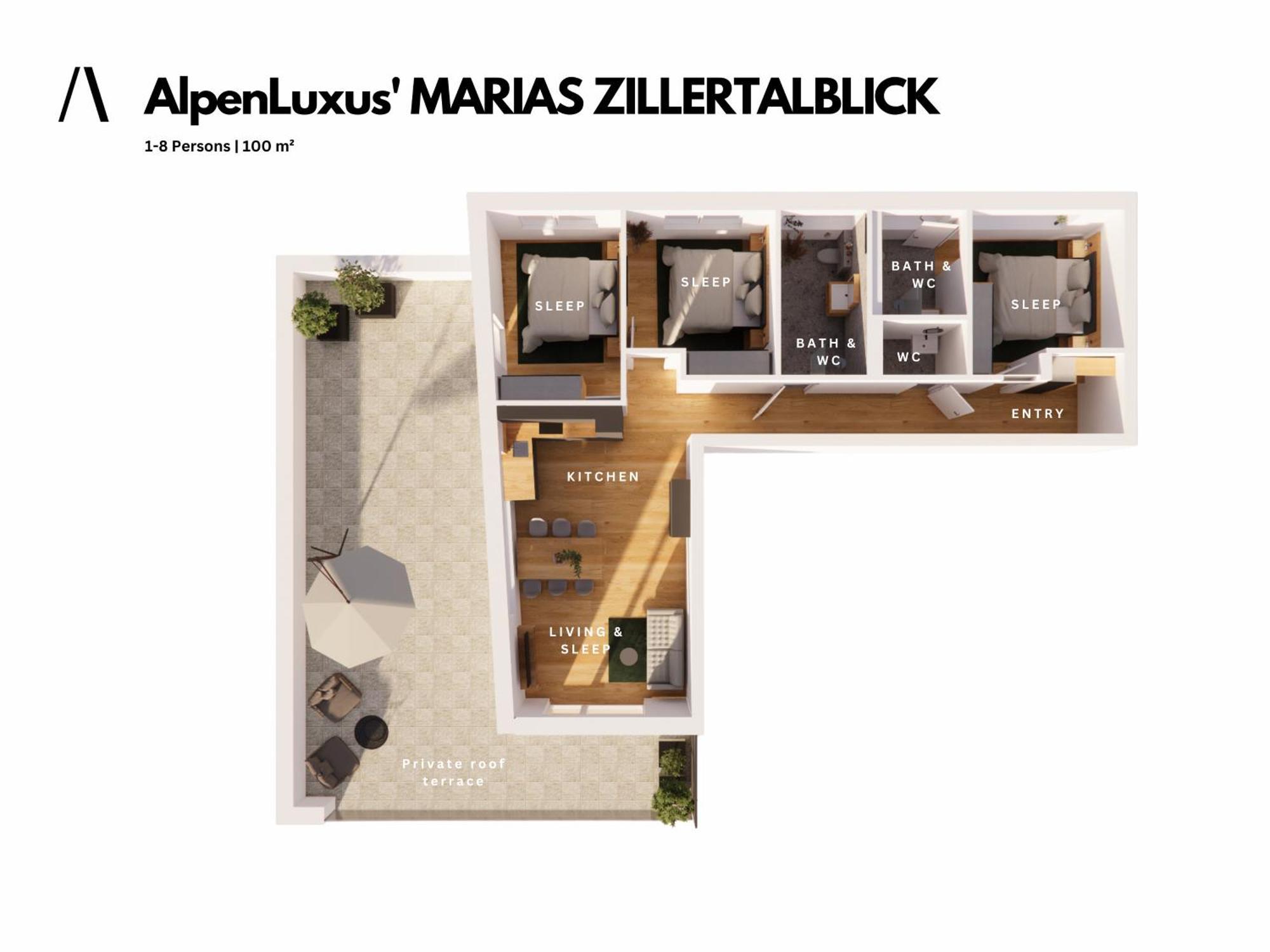 Alpenluxus Presents - Marias Zillertalblick With Roof Terrace, 3 Bedrooms & Parking Space Schlitters Luaran gambar